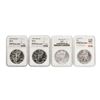 Image 1 : Lot of (4) Assorted $1 American Silver Eagle Coins NGC MS69