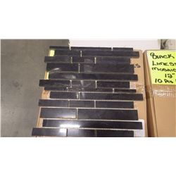 12" X 12" BLACK LIMESTONE MINI PLANKING MOSAIC,POLISHED, 50 PCS