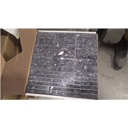 12" X 12" BLACK LIMESTONE MOSAIC POLISHED 1" X 1", 1"  2", 57 PCS