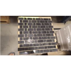 12" X 12" BLACK LIMESTONE MOSAIC POLISHED 1" X 1", 1"  2", 57 PCS