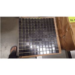 12" X 12" BLACK LIMESTONE MOSAIC POLISHED 1" X 1", 51 PCS