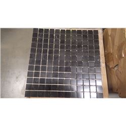 12" X 12" BLACK LIMESTONE MOSAIC POLISHED 1" X 1", 60 PCS