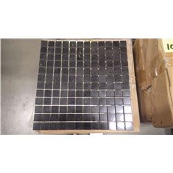 12" X 12" BLACK LIMESTONE MOSAIC POLISHED 1" X 1", 50 PCS
