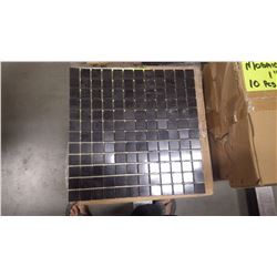 12" X 12" BLACK LIMESTONE MOSAIC POLISHED 1" X 1", 54 PCS
