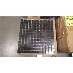 12" X 12" BLACK LIMESTONE MOSAIC POLISHED 1" X 1", 50 PCS