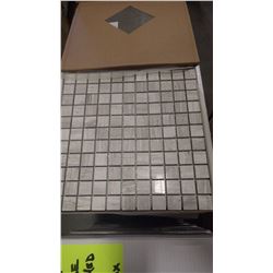 12" X 12" WHITE WOOD RIDGE MOSAIC POLISHED 1" X 1", 50 PCS