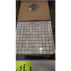12" X 12" WHITE WOOD RIDGE MOSAIC POLISHED 1" X 1", 50 PCS