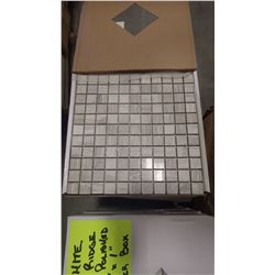 12" X 12" WHITE WOOD RIDGE MOSAIC POLISHED 1" X 1", 50 PCS