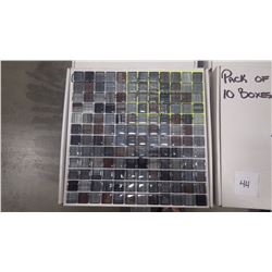 12" X 12" HAND PAINTED GLASS MOSAIC POLISHED, 60 PCS