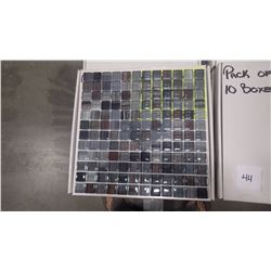 12" X 12" HAND PAINTED GLASS MOSAIC POLISHED, 54 PCS