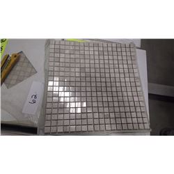 12" X 12" WHITE WOODRIDGE MOSAIC POLISHED 5/8" X 5/8", 50 PCS