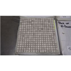 12" X 12" WHITE WOODRIDGE MOSAIC POLISHED 5/8" X 5/8", 50 PCS