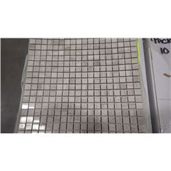 12" X 12" WHITE WOODRIDGE MOSAIC POLISHED 5/8" X 5/8", 50 PCS