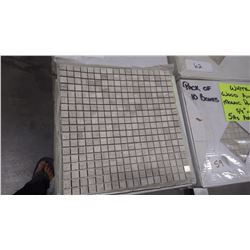 12" X 12" WHITE WOODRIDGE MOSAIC POLISHED 5/8" X 5/8", 50 PCS