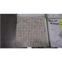 12" X 12" WHITE WOODRIDGE MOSAIC POLISHED 5/8" X 5/8", 50 PCS