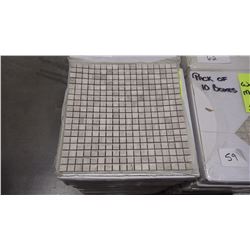 12" X 12" WHITE WOODRIDGE MOSAIC POLISHED 5/8" X 5/8", 35 PCS