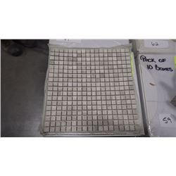 12" X 12" WHITE WOODRIDGE MOSAIC POLISHED 5/8" X 5/8", 35 PCS