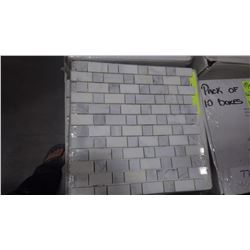 12" X 12" STATUARY WHITE MOSAIC - MORSE PATTERN 1" X 1", 1" X 2", 50 PCS