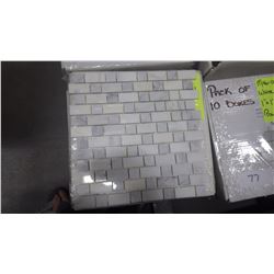 12" X 12" STATUARY WHITE MOSAIC - MORSE PATTERN 1" X 1", 1" X 2", 50 PCS