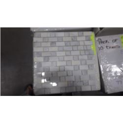 12" X 12" STATUARY WHITE MOSAIC - MORSE PATTERN 1" X 1", 1" X 2", 50 PCS