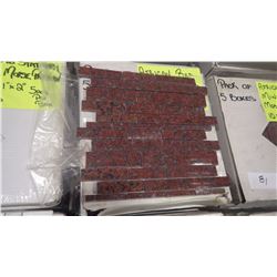 12" X 12" AFRICAN RED MINI PLANKING MOSAIC, 50 PIECES