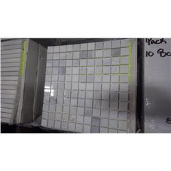 12" X 12" STATUARY WHITE MOSAIC 1" X 1", 35 PCS