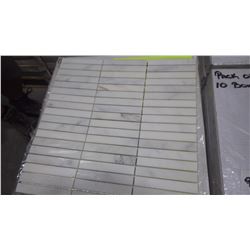 12" X 12" STATUARY WHITE MOSAIC 5/8" X 4", 55 PCS