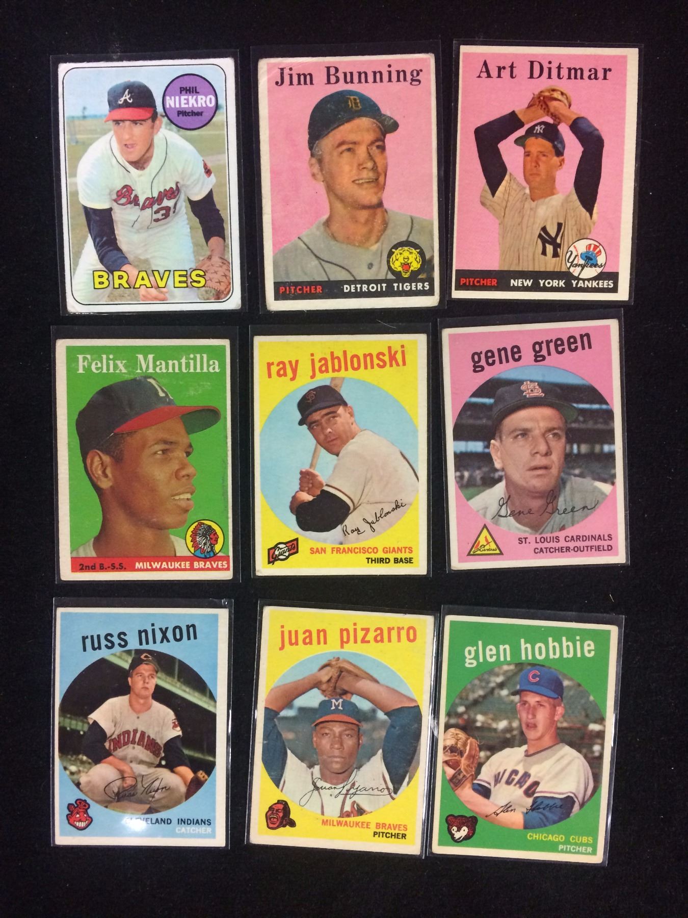 1958 TOPPS BASEBALL TRADING CARDS LOT (NIEKRO, BUNNING, JABLONSKI