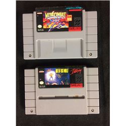 SUPER NINTENDO VIDEO GAME LOT (METAL COMBAT & OUT OF THIS WORLD)