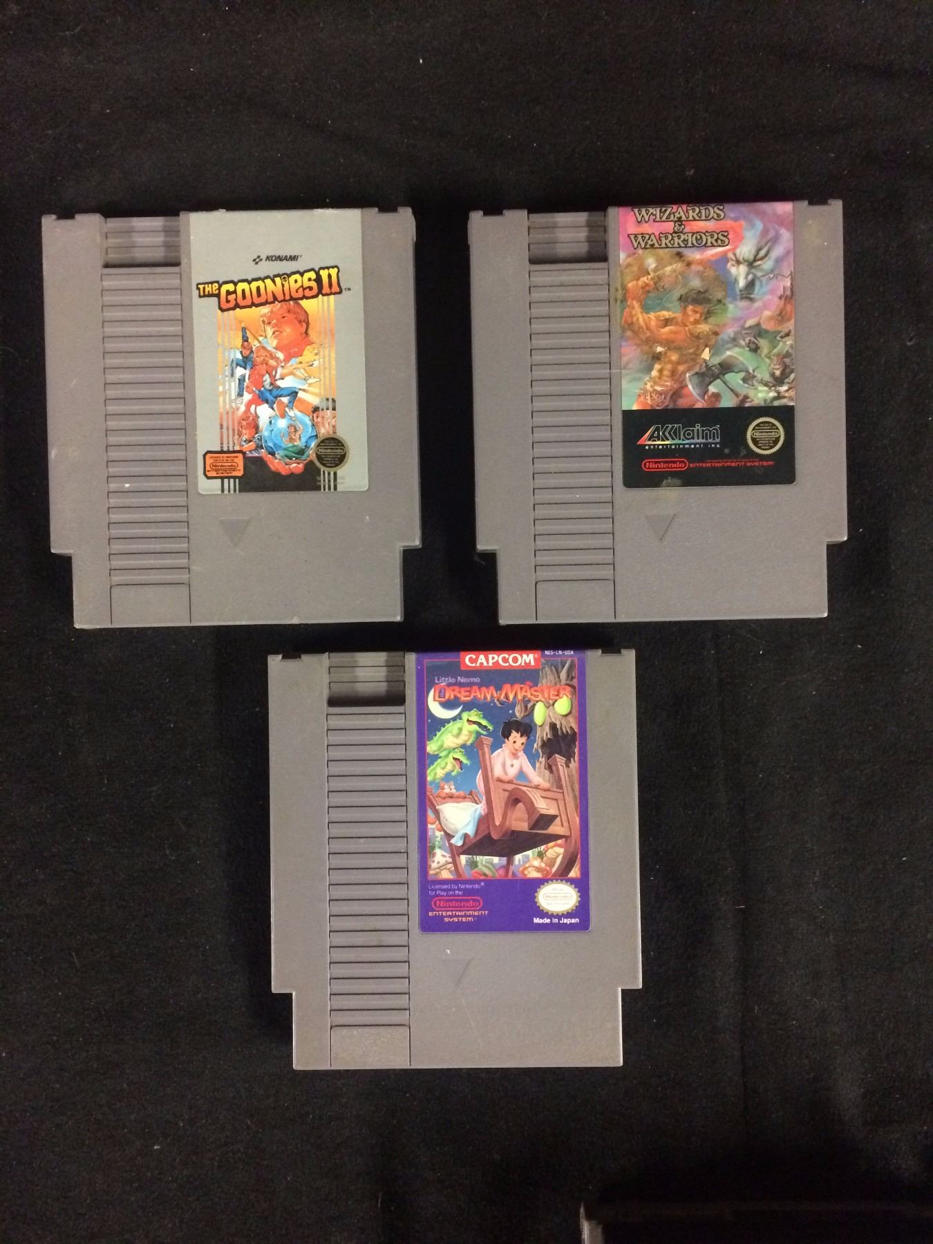 Nintendo Video Game Lot Goonies Ii Wizards Warriors Little Nemo Dream Master