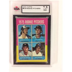 1975 TOPPS #618 ROOKIE PITCHERS (7.5 NM+) KSA