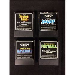 COLECO VISION VIDEO GAME LOT (FRONT LINE, SMURF, BASEBALL, FOOTBALL)
