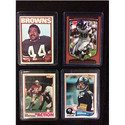 VINTAGE FOOTBALL TRADING CARDS LOT (KELLY, MONTANA, PETERSON, BRADSHAW)