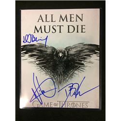 GAME OF THRONES SIGNED 8" X 10" PHOTO W/ COA (NIKOLAJ COSTER, WALDAU, BENIOFF & DB WEISS