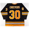 Image 1 : Gerry Cheevers Signed Bruins Jersey Inscribed "HOF 85" (JSA COA)