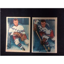 1953-54 Parkhurst (#54 EVANS, #58 BULLER)