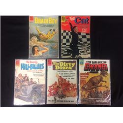 VINTAGE DELL COMIC BOOK LOT (BRAIN BOY, THE CAT, BEVERLY HILLBILLIES, THE DIRTY DOZEN & MORE..)