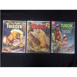 VINTAGE DC COMIC BOOK LOT (ROY ROGERS' TRIGGER, TUROK SON OF STONE)