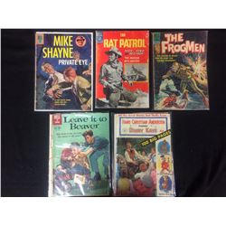 VINTAGE DELL COMIC BOOK LOT (MIKE SHAYNE PRIVATE EYE, LEAVE IT TO BEAVER, RAT PATROL & MORE...)