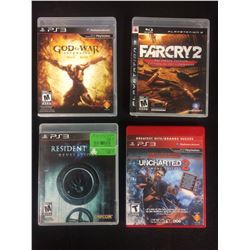 PS3 GAMES LOT  (GOD OF WAR, RESIDENT EVIL, FARCRY 2, UNCHARTED 2)