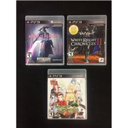 PS3 GAMES LOT (A REALM REBORN, WHITE KNIGHT CHRONICLES, TALES OF SYMPHONIA)