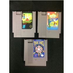 NINTENDO VIDEO GAME LOT (BASEBALL, MAGIC DARTS, SESAME STREET)