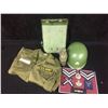 Image 1 : ARMY HALLOWEEN COSTUME W/ HELMET, CANTEEN, BADGES & JACKET