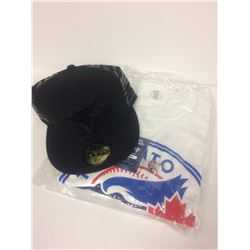 TORONTO BLUE JAYS LOT (BRAND NEW BASEBALL CAP (7 3/8 & T-SHIRT)