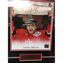 RYAN SMYTH TEAM CANADA SIGNED 14" X 18" FRAMED & MATTED PHOTO W/ COA