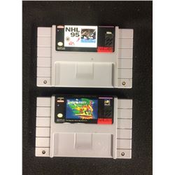 SUPER NINTENDO VIDEO GAME LOT (NHL 95 & THE PAGEMASTER)