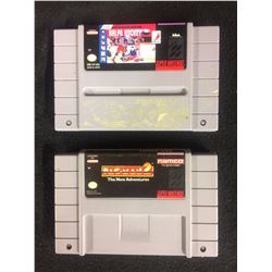 SUPER NINTENDO VIDEO GAME LOT (NHLPA HOCKEY & PAC-MAN 2)
