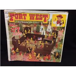 Vintage Tim Mee Toy Plastic Cowboy Fort West Play Set -