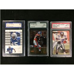 GRADED NFL FOOTBALL TRADING CARDS LOT (SMITH, DAVIS, WILLIAMS)