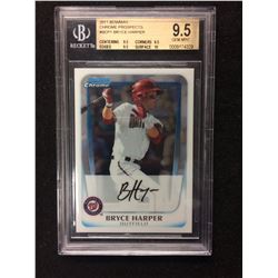 2011 BOWMAN CHROME PROSPECTS #BCP1 BRYCE HARPER (9.5 GEM MINT) BECKETT